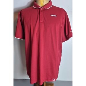 Alabama Crimson Tide Nike Dri-Fit Mens Polo Shirt XL Crimson Logo